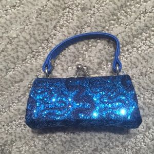 Mini sparkly blue lipstick/chapstick purse